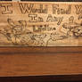 Woodburned wolf and lion sappy plaque