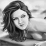 Greyscale-painting Mia Rose
