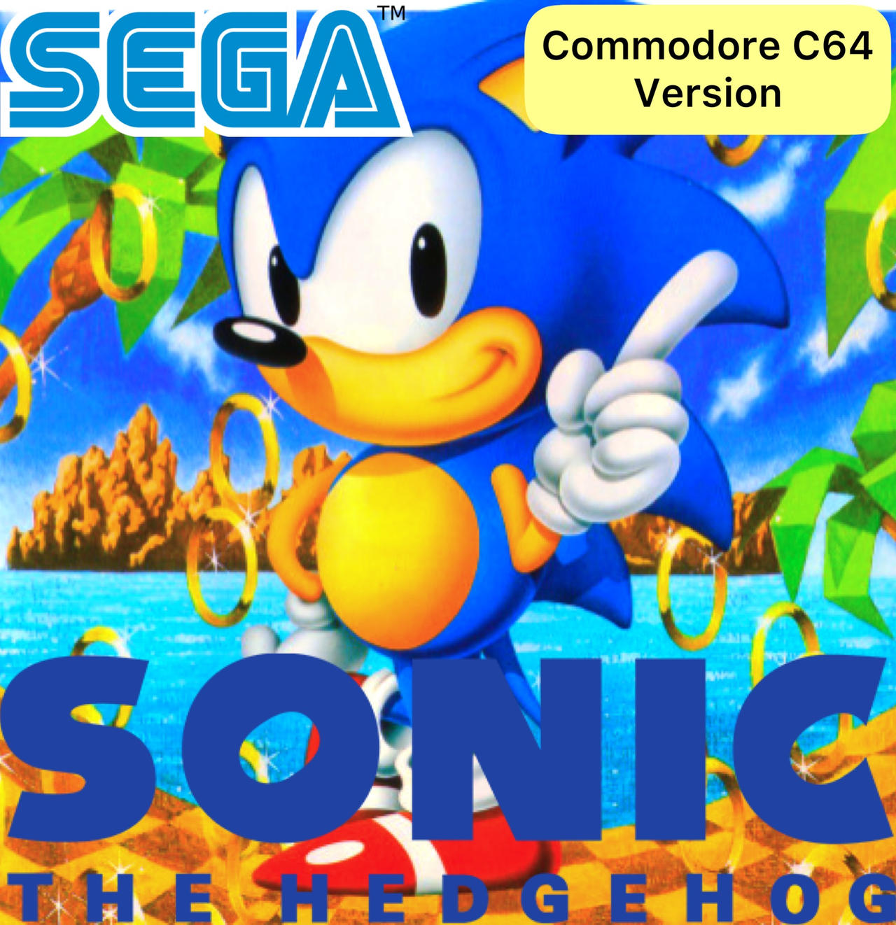 Sonic The Hedgehog Commodore 64 Box Art Eu Ver By Playstation San