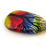 Fused glass pendant, with hand painted tree