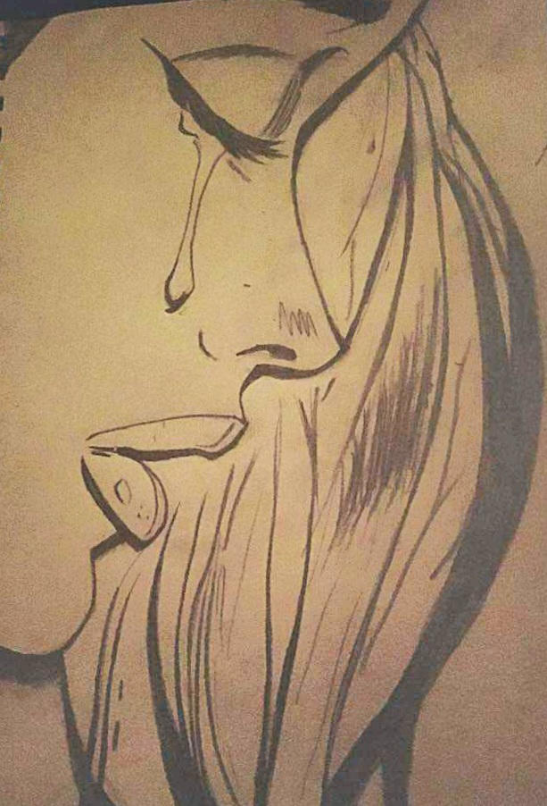 Cry Draw Line Woman crying line drawing by danielarampleyart on DeviantArt