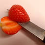 Strawberry cut in half