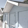 Triangles on beach huts