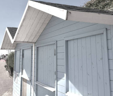 Triangles on beach huts