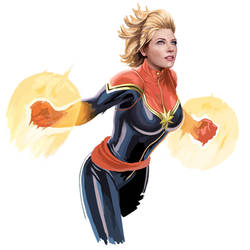 Captain Marvel Digital Painting