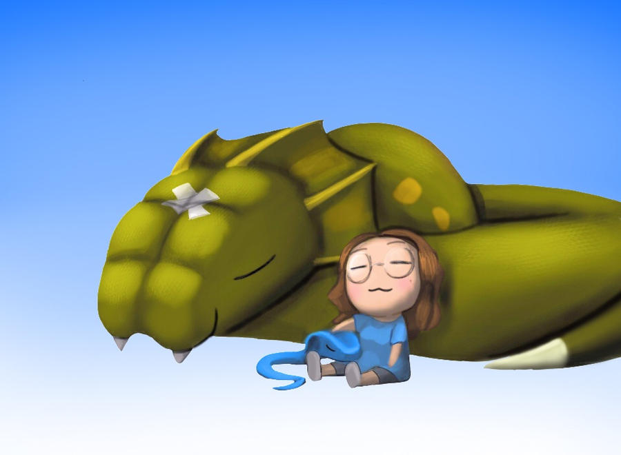 sleeping by a colored monster by SilentCartoonist on DeviantArt