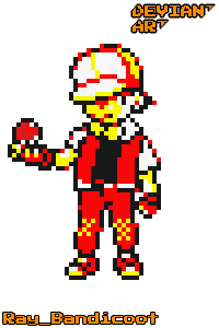 Pokemon Trainer Red - Pokemon Trainer Red Pixel Art - Free Transparent PNG  Download - PNGkey