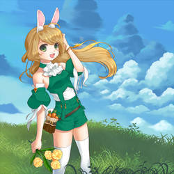 A Bunny Girl in Green