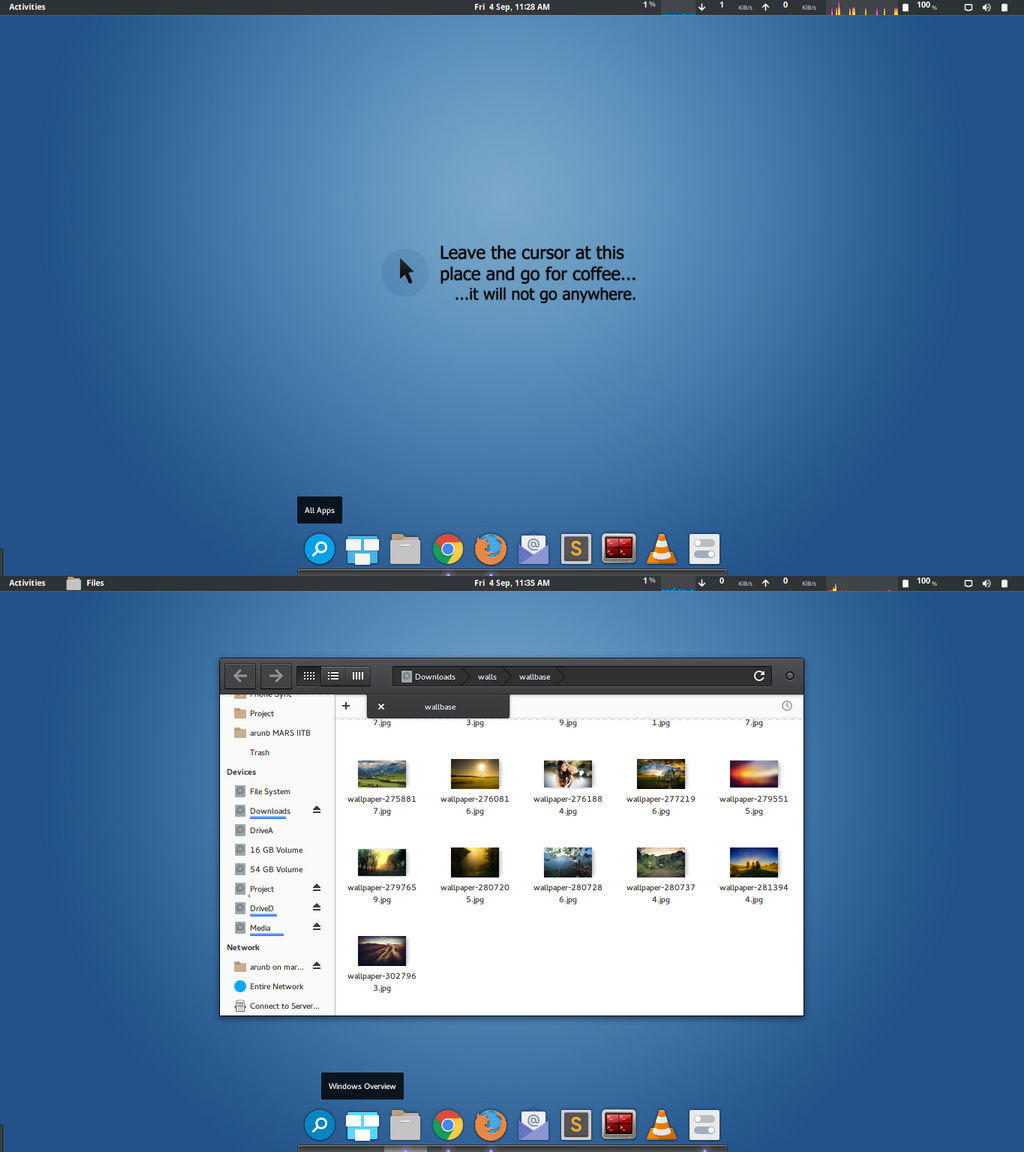 Gnome Shell with ZukiShell theme