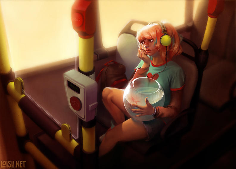 Bus Riding Lol bus ride by loish on DeviantArt