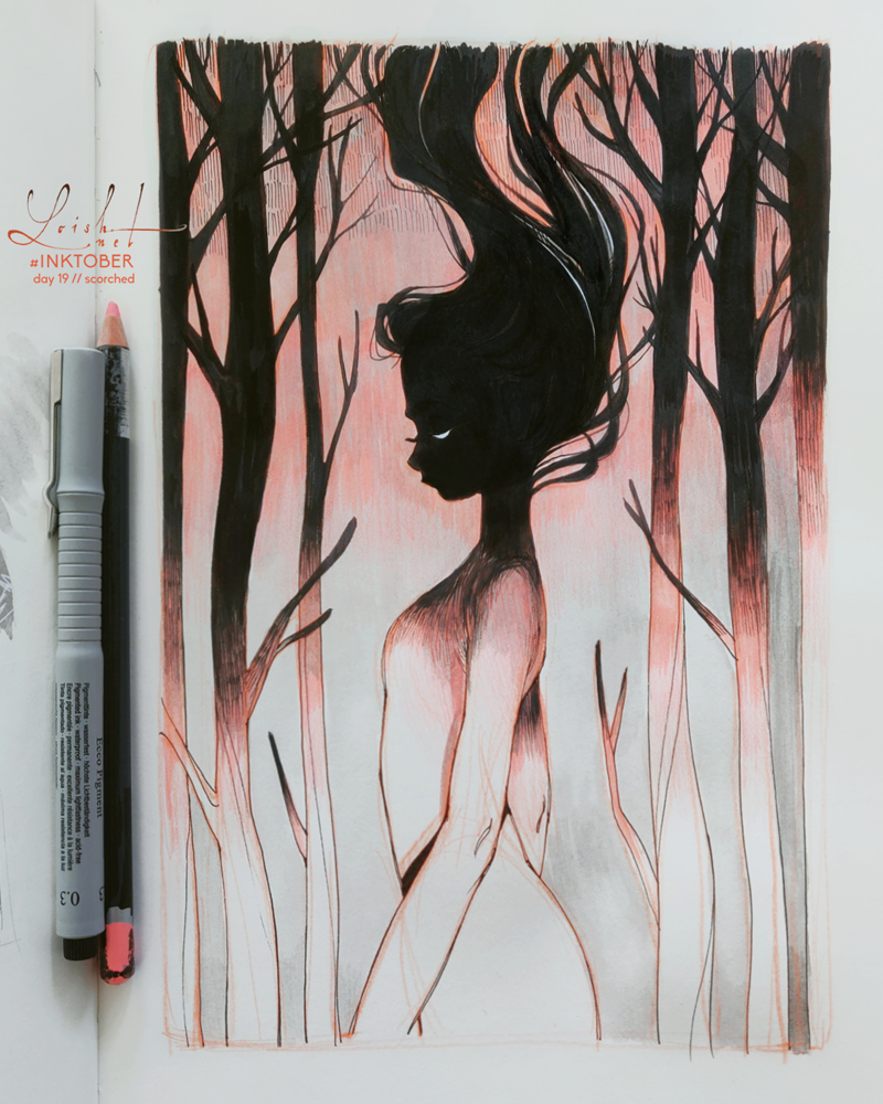 inktober 2018 - scorched by loish