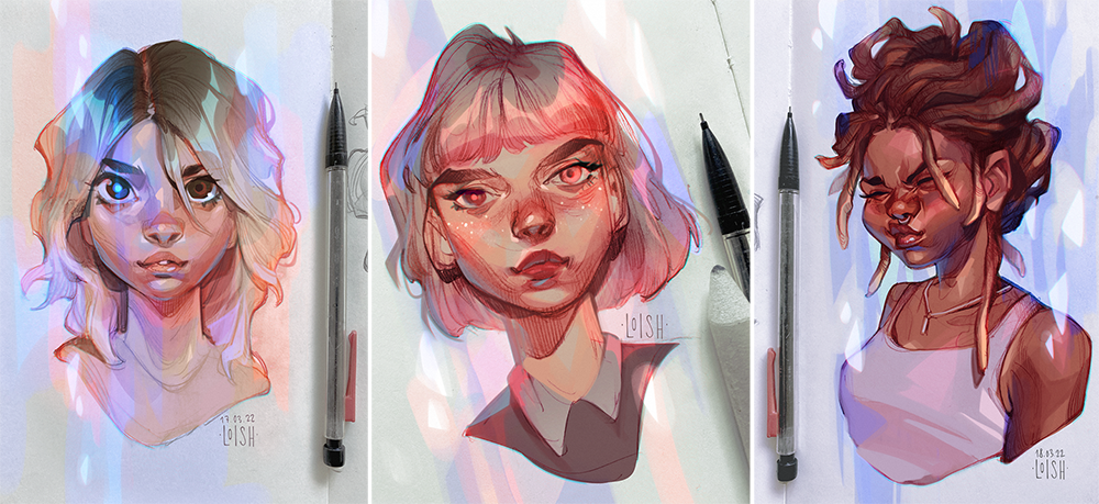 sketch portraits by loish on DeviantArt