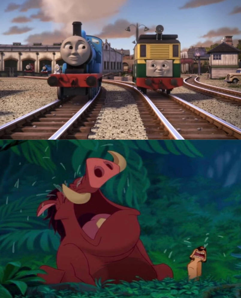 Timon and Pumbaa Cry over Edward leaving Tidmouth by memezgalore on ...