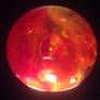 Flaming glass orb