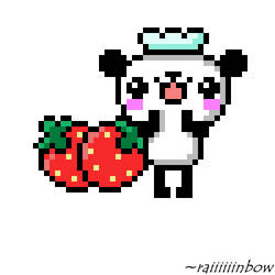 Panda and Strawberries in PAINT