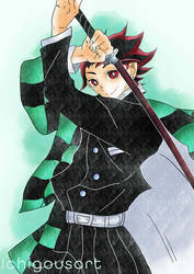 Kamado Tanjirou Watercolour by Ichigousart