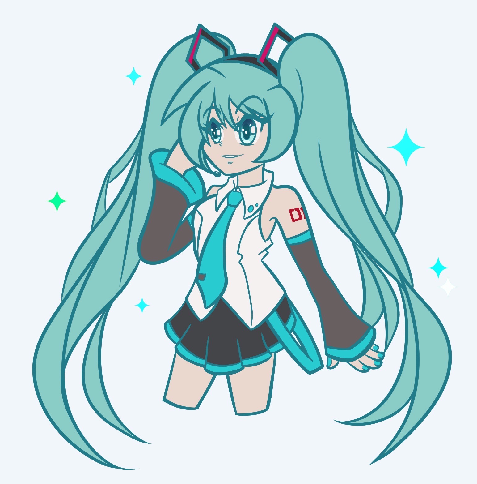 Free Miku Rig Drawing Miku sketch by EnigmaticAces on DeviantArt