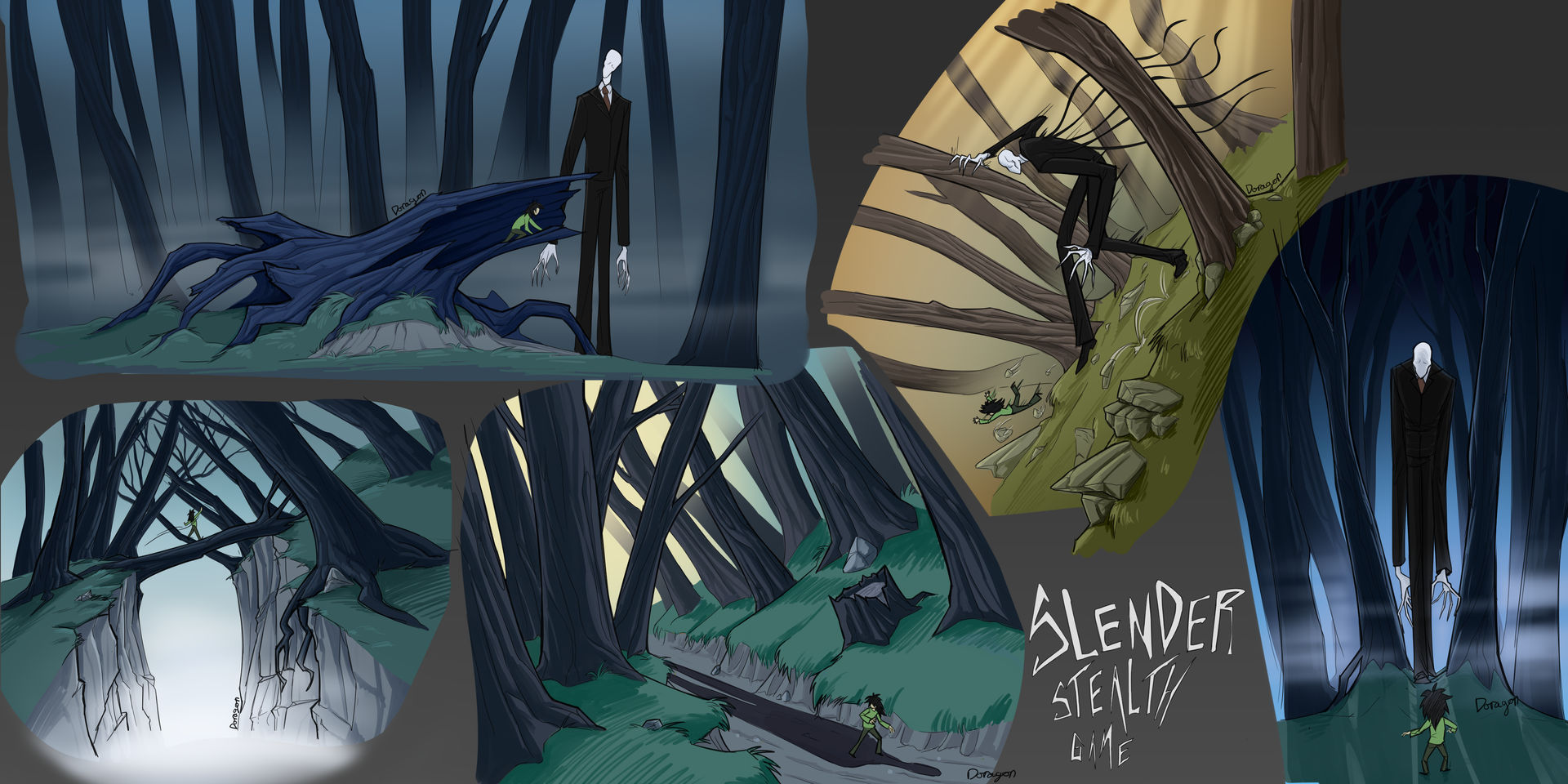 Slenderman Stealth Game Concept by Doragon-LW on DeviantArt