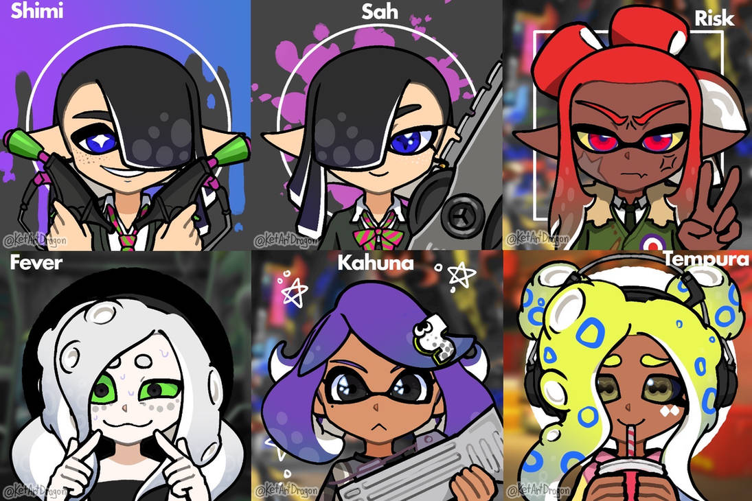 Splatoon ocs (The Splatgoons) by MawaTheSinner on DeviantArt