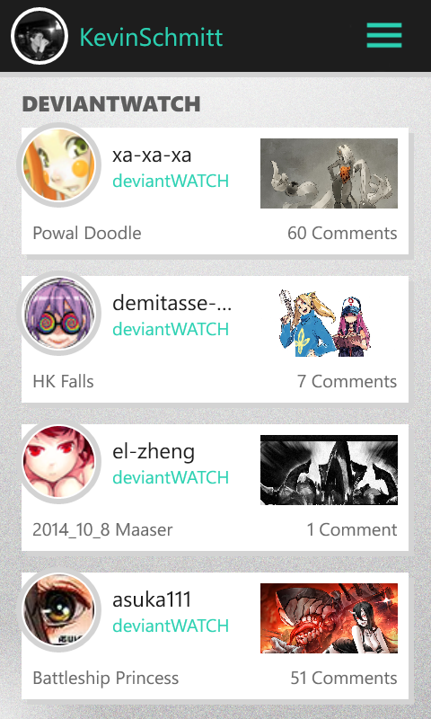 DeviantWatch Windows Phone 8.1