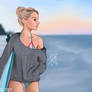 Surfer Girl at Beach (Photo Study)