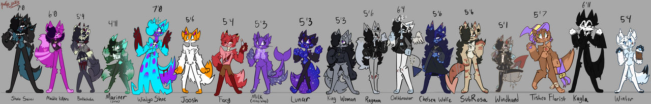 Character Line Up Types Main Character Lineup Sheet by KingsLone on DeviantArt