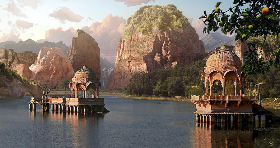 Water Temples - Matte Painting