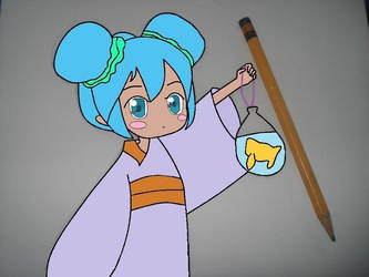 Hatsune Miku in Kimono - Colored