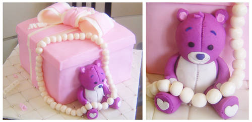 Pink gift box cake