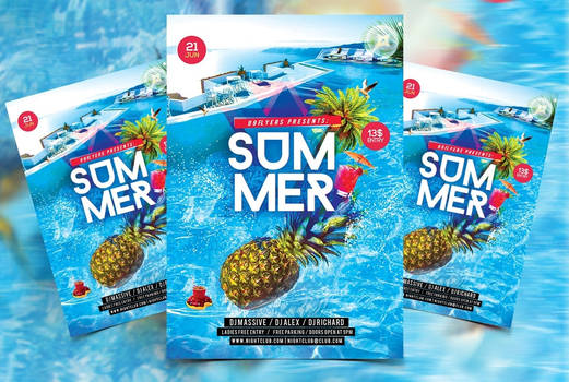 Summer Splash Party Free PSD Flyer Template