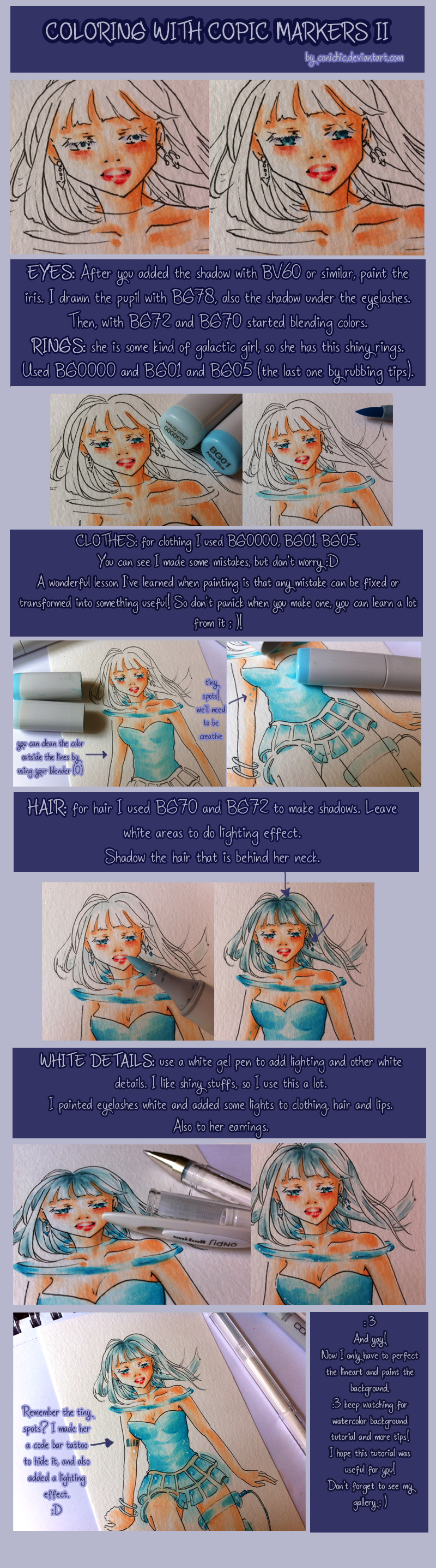 Coloring with copic markers tutorial II