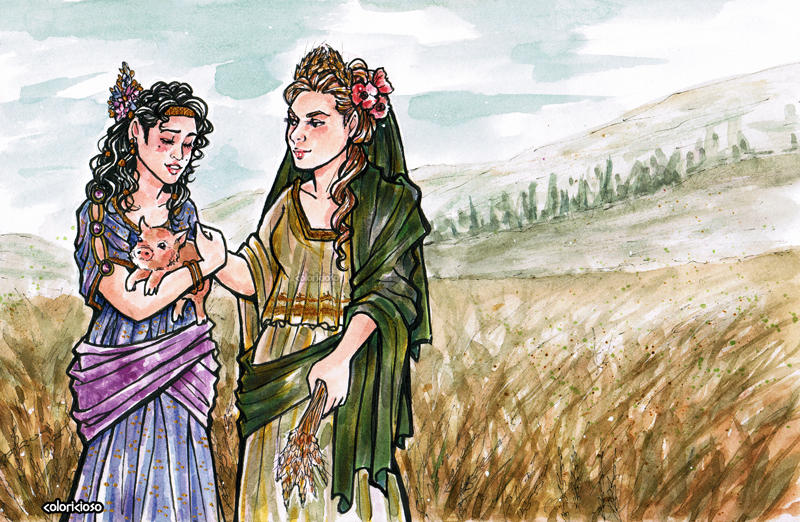 Demeter Grieving Persephone and Demeter by coloricioso on DeviantArt