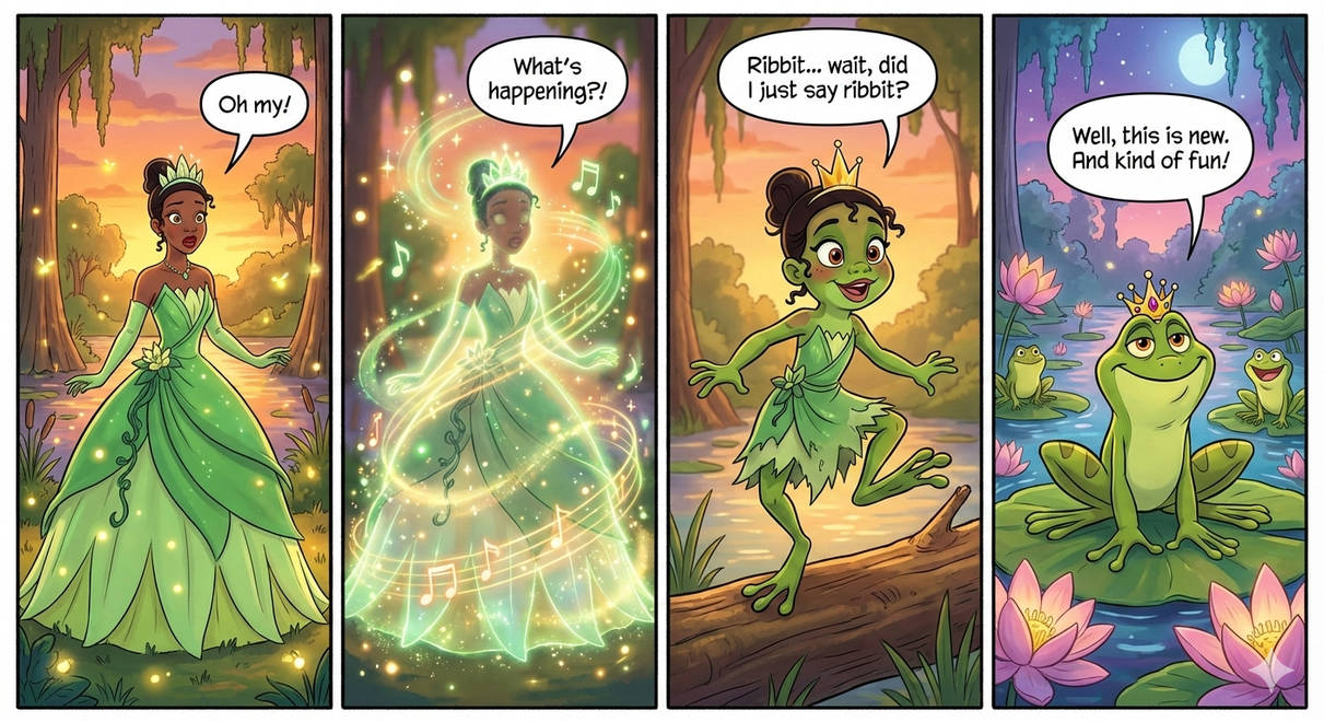 Princess Tiana To Princess Frog TF by Fredwinner on DeviantArt