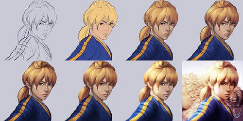 Ramza Fan Art. Phases of painting