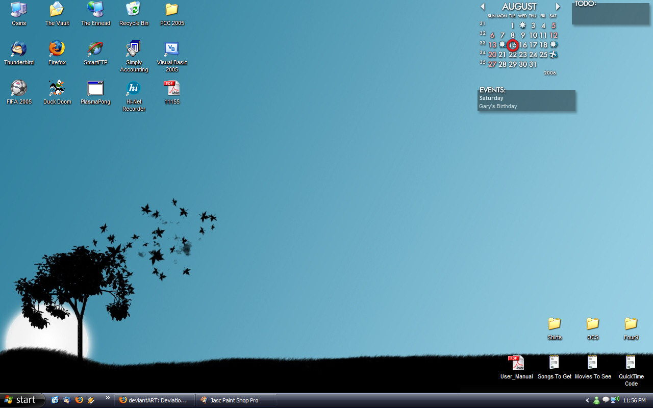 Desktop as of Aug. 15, 2006