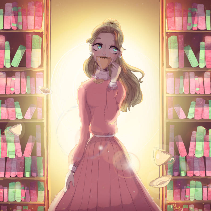 library tea party by ReinaUnicorn on DeviantArt