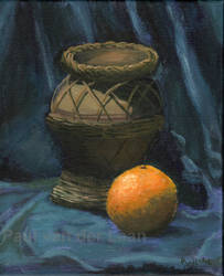 Still Life Orange with Jar