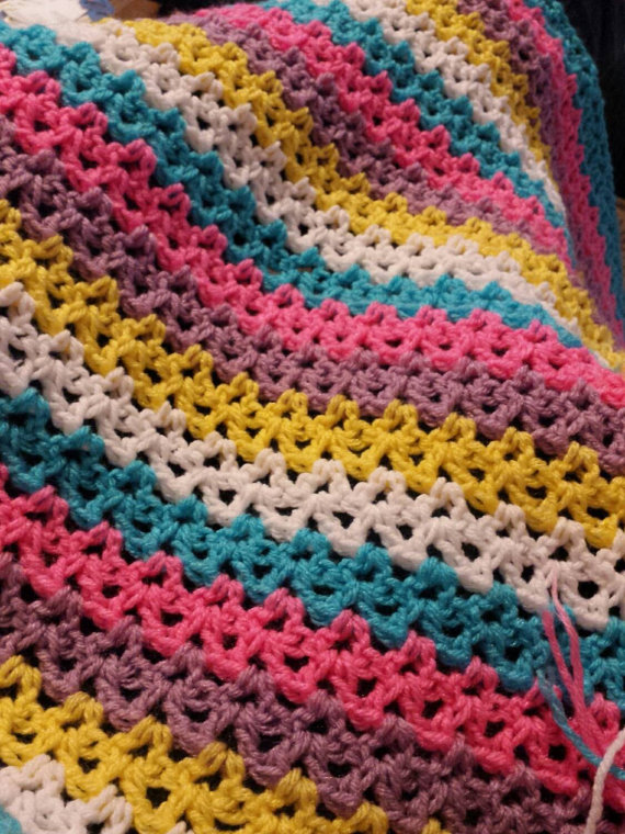 Girls V Stitch Afghan