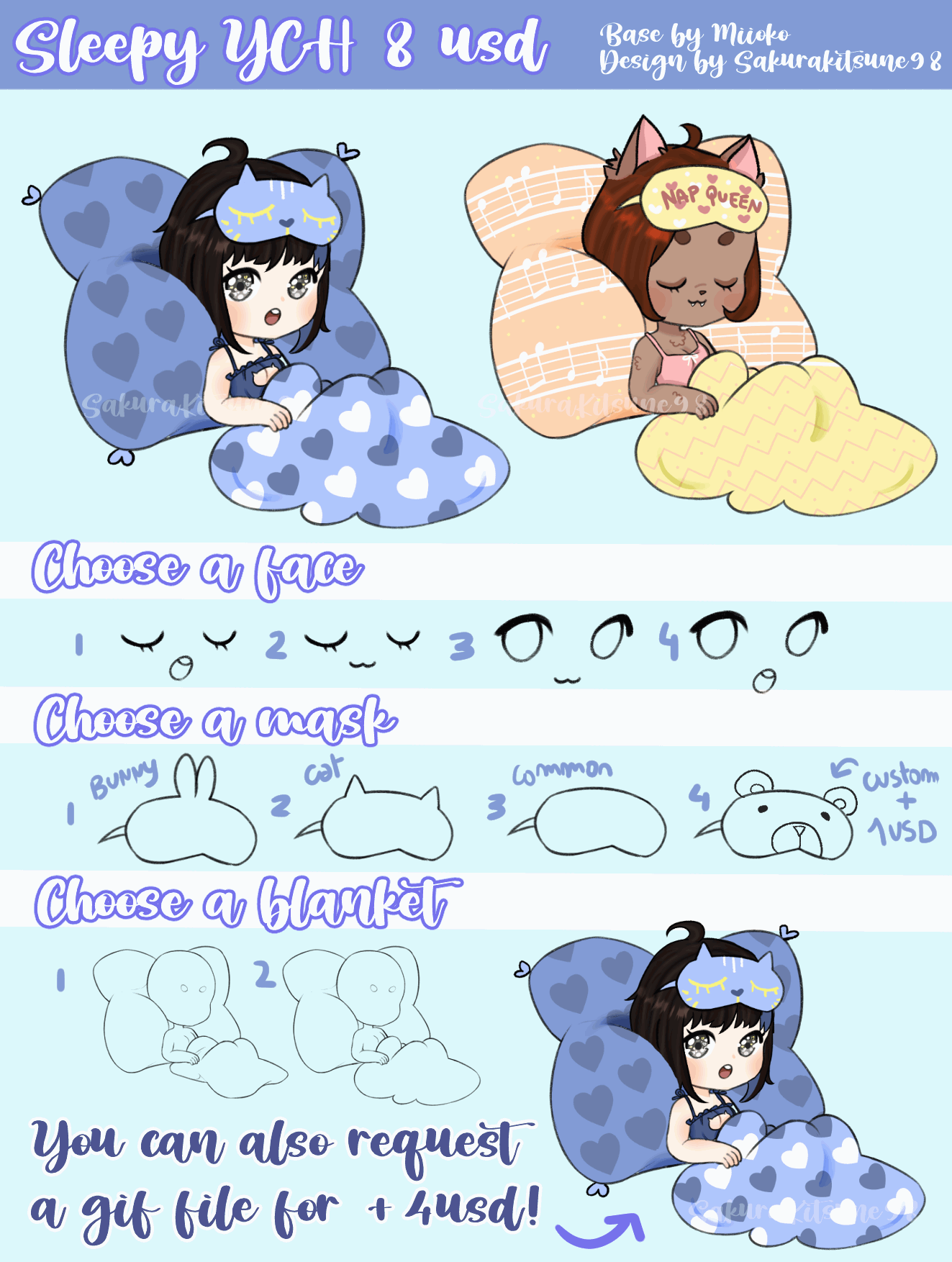 Sleepy YCH (OPEN) by SakuraKitsune98 on DeviantArt