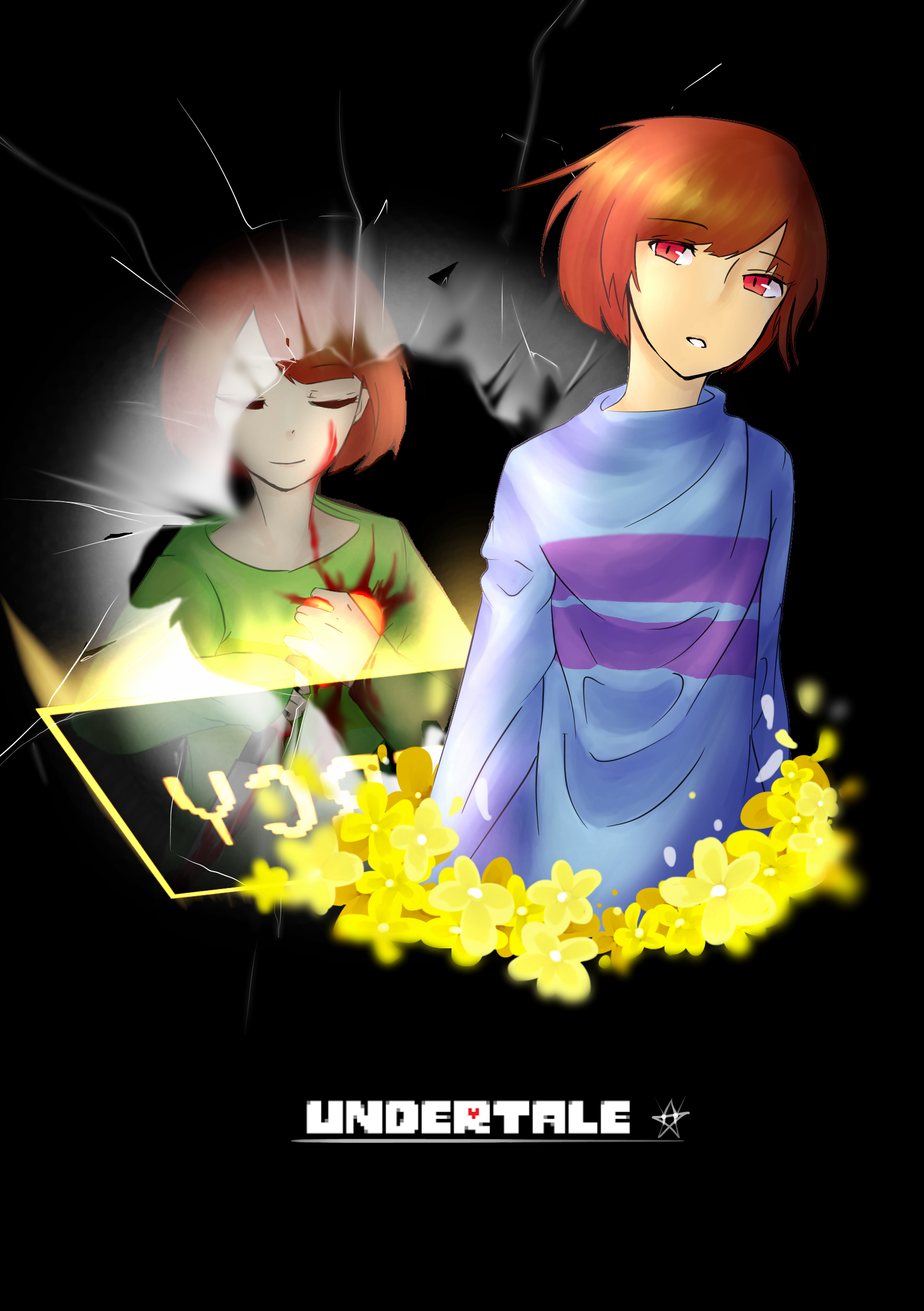 UNDERTALE: Frisk and Chara (Bits n' Pieces styled) by TheCamilocho49 on  DeviantArt