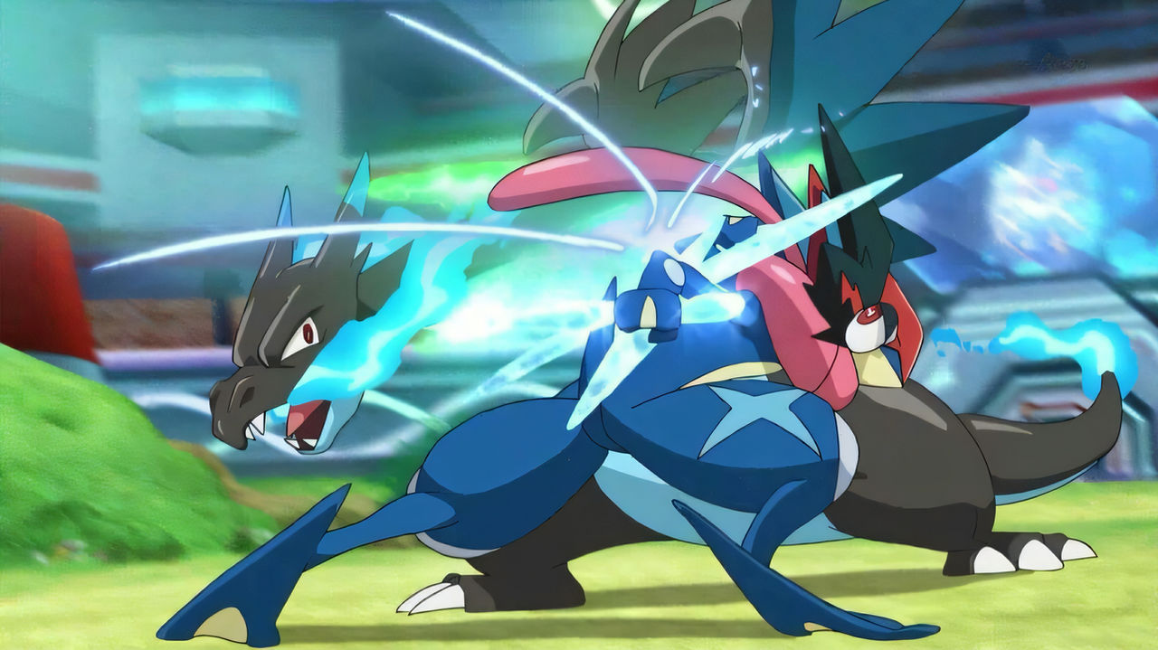 Ash Greninja VS Mega Charizard (AI Upscaled) by PlatinumShrineArt on ...