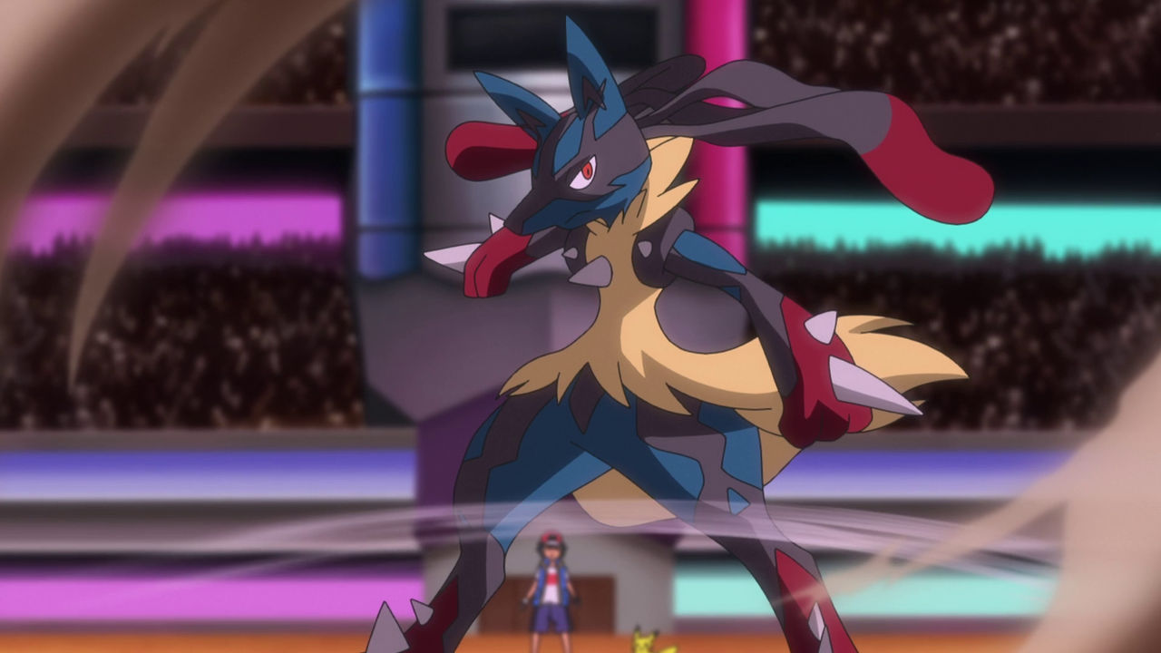 ASH'S MEGA LUCARIO BEING EPIC!!!!! by PlatinumShrineArt on DeviantArt