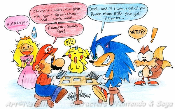 Mario VS Sonic by NatSilva on DeviantArt