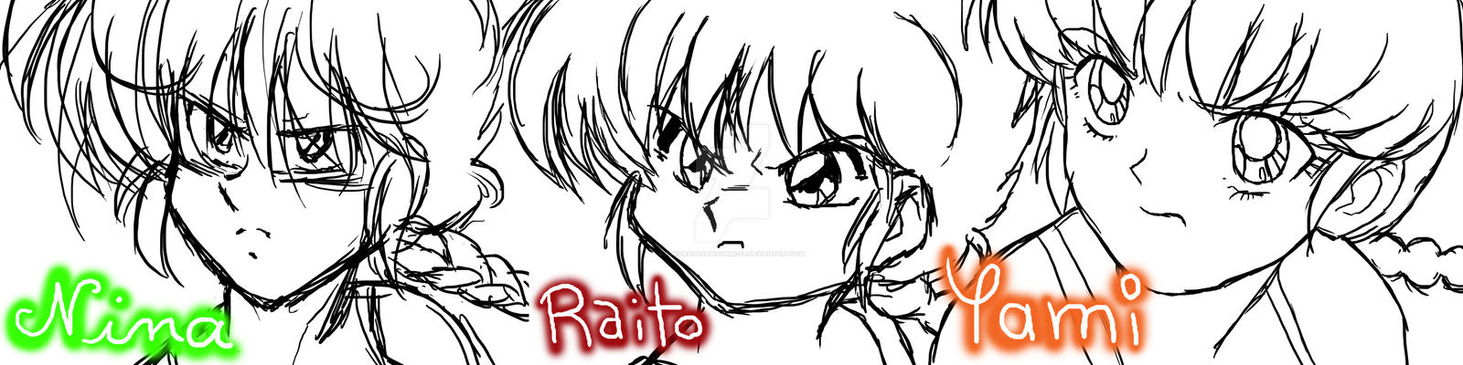 #artstylechallenge: ranma-chan (w/ nina and raito)