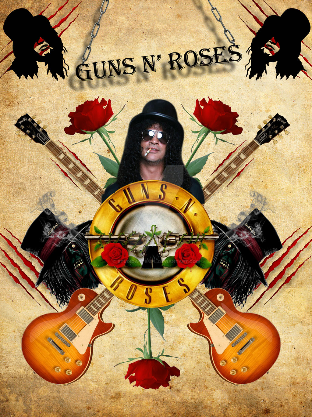 Guns n' roses were having to take to the stage later and later, or the...