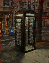 Telephone Box At Night