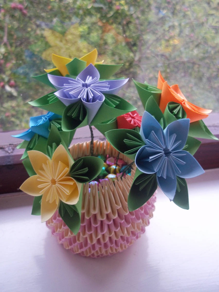 Kusudama flower pot by Ilyere