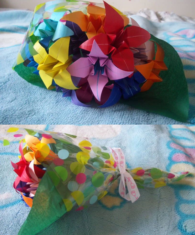 Origami lily bouquet by Ilyere on DeviantArt