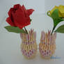Origami rose and vase