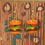 Polymer Clay Cheeseburger Earrings